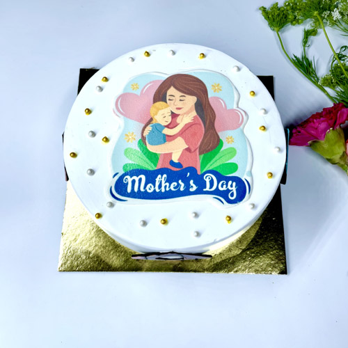 (1639) Mother's Day Pyaari Maa Photo Cake